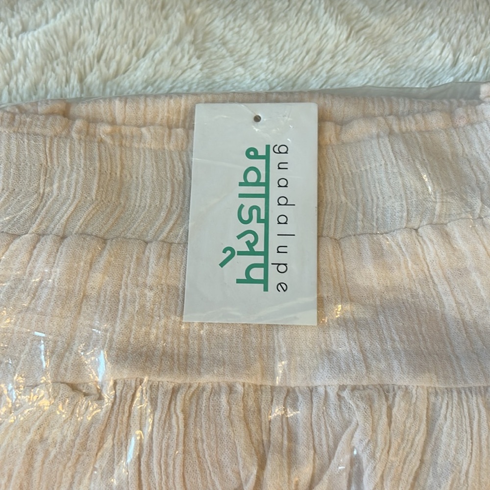 NWT Guadalupe Angeline High Low Skirt Peach Green Tassel Size Small - Picture 6 of 8